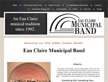 Tablet Screenshot of eauclairemunicipalband.org